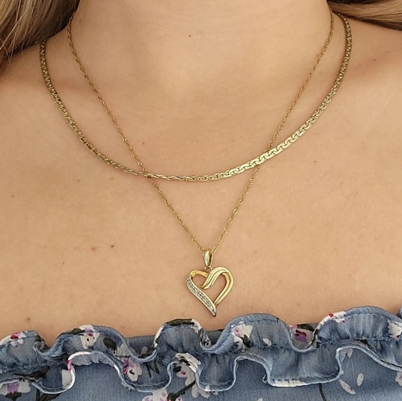 Diamond heart necklace - Picture 2 of 5